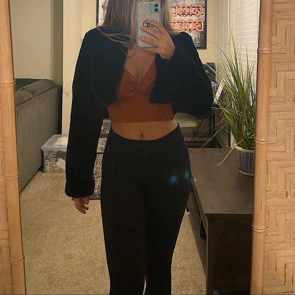 Windsor cropped fuzzy jacket